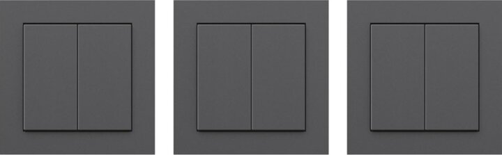 Senic Friends of Hue Smart vezeték nélküli kettős Okos fali villanykapcsoló - Matt antracit (3db)