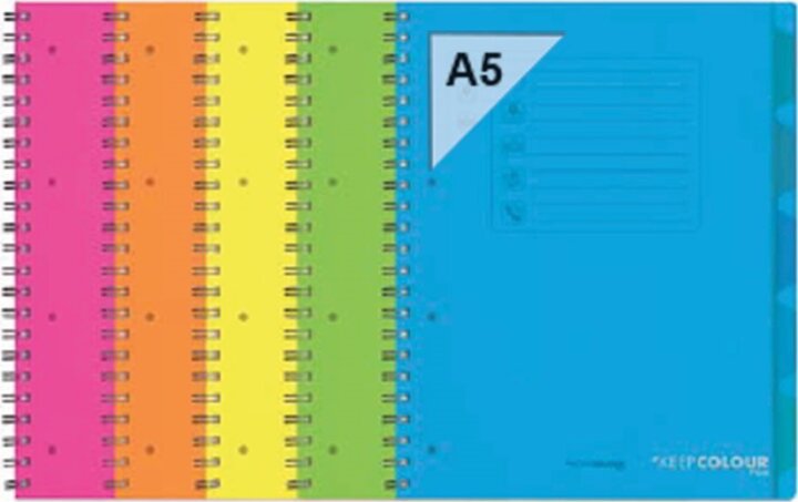Orna Pro PP 120 lapos A5 kockás spirálfüzet - Többfajta