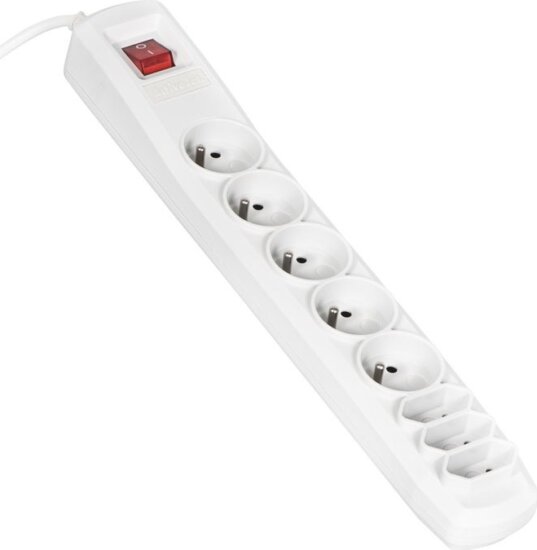 ActiveJet 230V Túlfeszültség védő elosztó 8 aljzatos 3m - Szürke