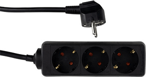 REV 512247555 250V Elosztó 3 aljzatos 3m - Fekete