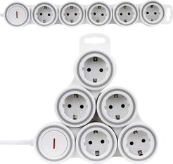 REV 0015520115 230V Elosztó 5 aljzatos 1.4m - Fehér