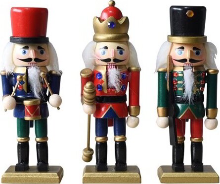 Artezan AWNC15R-3 15 cm magas Diótörő figura készlet karácsonyi dekoráció (3 darabos)