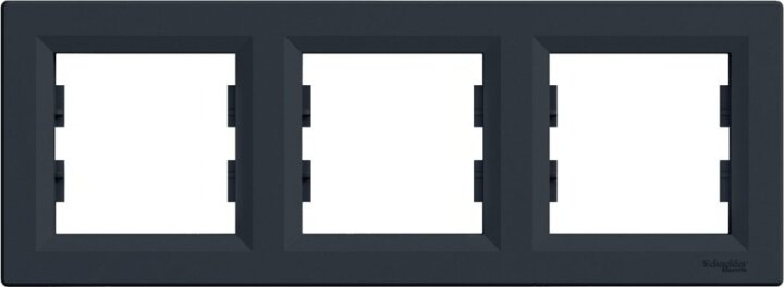 Schneider ASFORA vízszintes hármas keret - Antracit