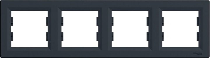 Schneider ASFORA vízszintes négyes keret - Antracit