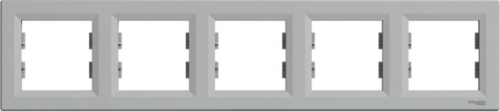 Schneider ASFORA vízszintes ötös keret - Alumínium