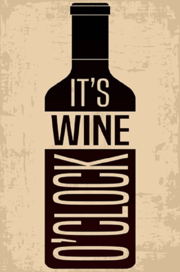PF It's wine o'clock 20x30 cm retro fémtábla Dekoráció