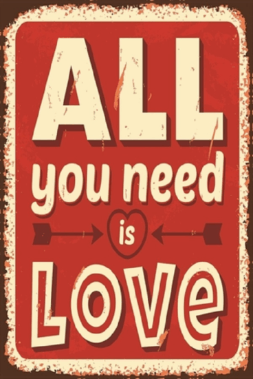 PF All you need is Love 20x30 cm retro fémtábla Dekoráció