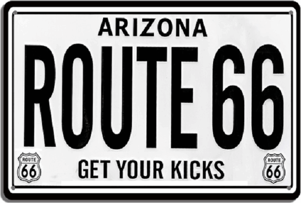 PF Route 66 20x30 cm retro fémtábla Dekoráció