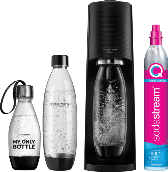 SodaStream Terra Promo Pack Szódagép 3 palackkal - Fekete SodaStream Terra Promo Pack Szódagép 3 palackkal - Fekete