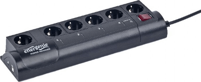 EnerGenie EG-PMS2 230V Túlfeszültség védő elosztó 6 aljzatos 1.8m - Fekete EnerGenie EG-PMS2 230V Túlfeszültség védő elosztó 6 aljzatos 1.8m - Fekete