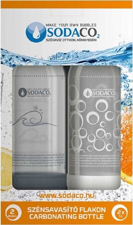 Sodaco 2x1L Szénsavasító flakon Duopack - Szürke/Fehér Sodaco 2x1L Szénsavasító flakon Duopack - Szürke/Fehér