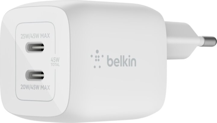 Belkin WCH011VFWH 2x USB-C Hálózati töltő - Fehér (45W) Belkin WCH011VFWH 2x USB-C Hálózati töltő - Fehér (45W)