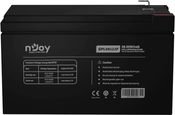 nJoy GPL09122F 12V 9Ah UPS Akkumulátor
