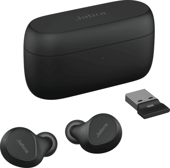 Jabra Evolve2 Buds Wireless fülhallgató - Fekete (USB-A adapter, UC)