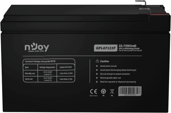 nJoy GPL07122F 12V 7Ah UPS Akkumulátor
