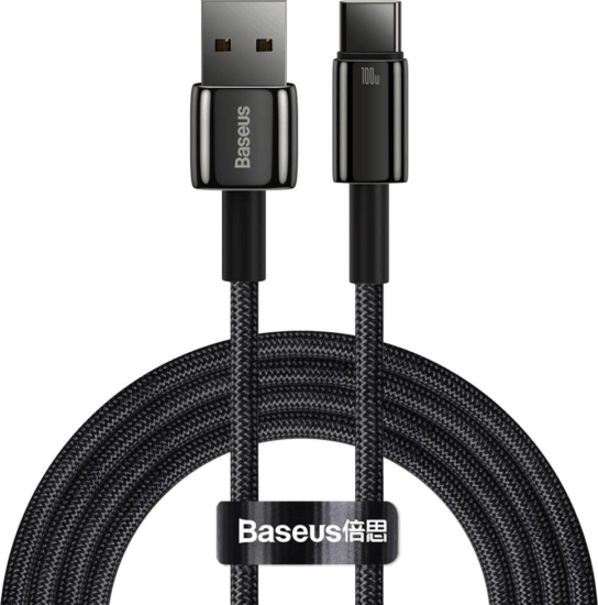 Baseus Tungsten Gold USB-A apa - USB-C apa 2.0 Adat és töltőkábel - Fekete (2m)
