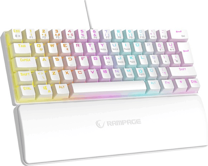 Rampage Plower K60 Mechanikus (Blue Switch) Vezetékes Gaming Billentyűzet (Fehér) - Angol (US)
