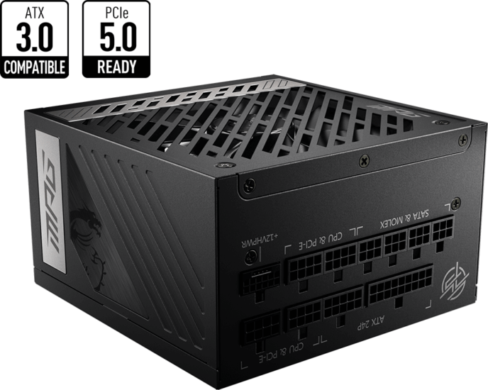 MSI 1000W MPG A1000G PCIE5 80+ Gold Tápegység MSI 1000W MPG A1000G PCIE5 80+ Gold Tápegység
