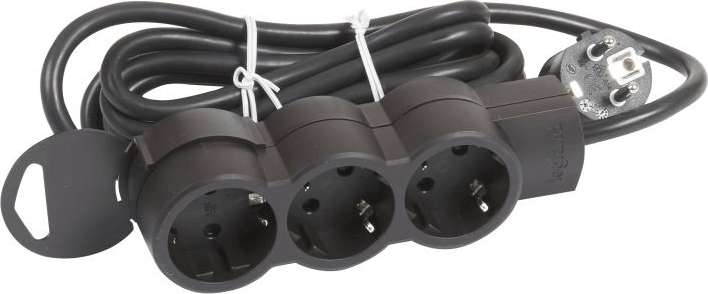 Legrand 695015 230V Elosztó 3 aljzatos 3m - Fekete