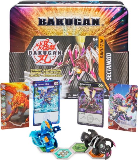 Spin Master Bakugan Baku-Tin, Sectanoid Premium Collectors tárolódoboz Mystery Bakugannal