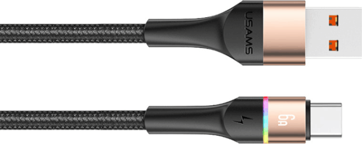 Usams SJ536 USB-A apa - USB-C apa 3.0 Adat és töltő kábel - Arany (1.2m)