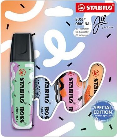 Stabilo Boss Original Ju Schnee 2-5mm Szövegkiemelő készlet - Vegyes színek (4 db / csomag)