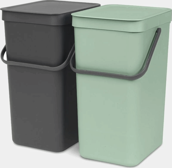 Brabantia Sort & Go 2x16 literes Szelektív hulladékgyűjtő szemetes - Világoszöld/Sötétszürke