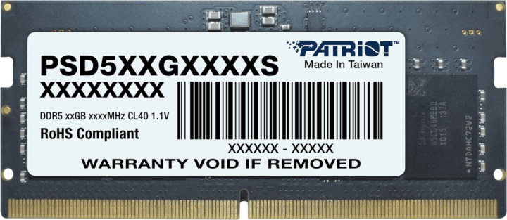 Patriot 32GB / 4800 Signature Line DDR5 Notebook RAM Patriot 32GB / 4800 Signature Line DDR5 Notebook RAM