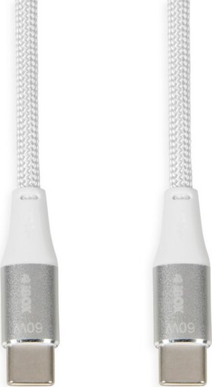 iBox IKUTC1W USB-C apa - USB-C apa 2.0 Adat és töltőkábel - Fehér (1m)