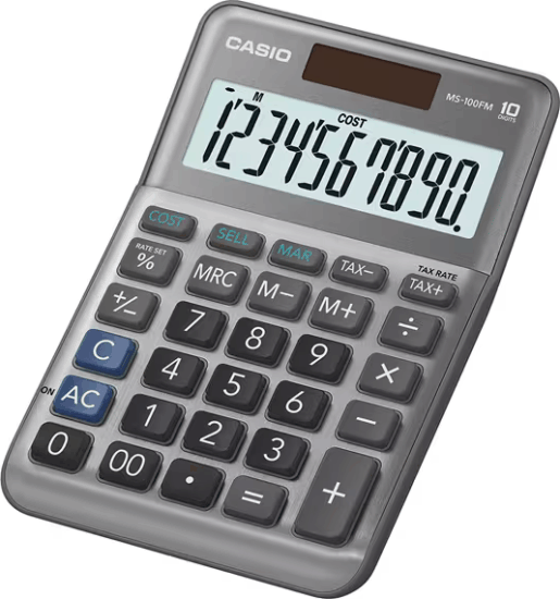 Casio MS-100FM Asztali Számológép - Szürke Casio MS-100FM Asztali Számológép - Szürke