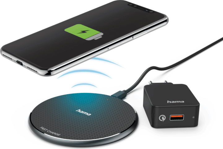 Hama QI-FC10 Vezeték nélküli töltő - Fekete (5V / 2A)