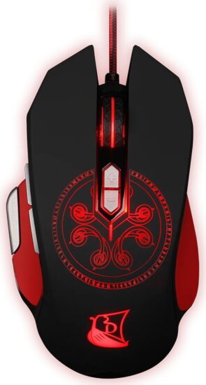 Konix Drakkar Heimdall Vezetékes Gaming Egér - Fekete/Piros