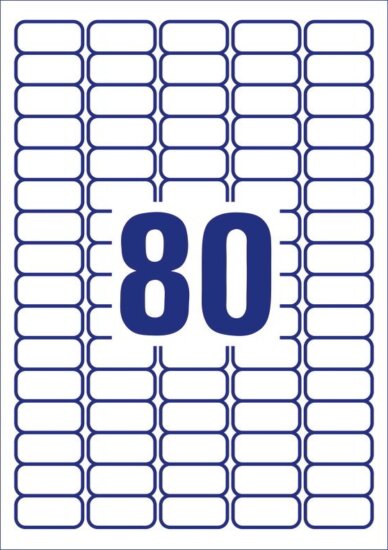 Avery Zweckform 35,6 x 16,9 mm Etikett tintasugaras és lézer nyomtatóhoz (2400 címke / csomag)