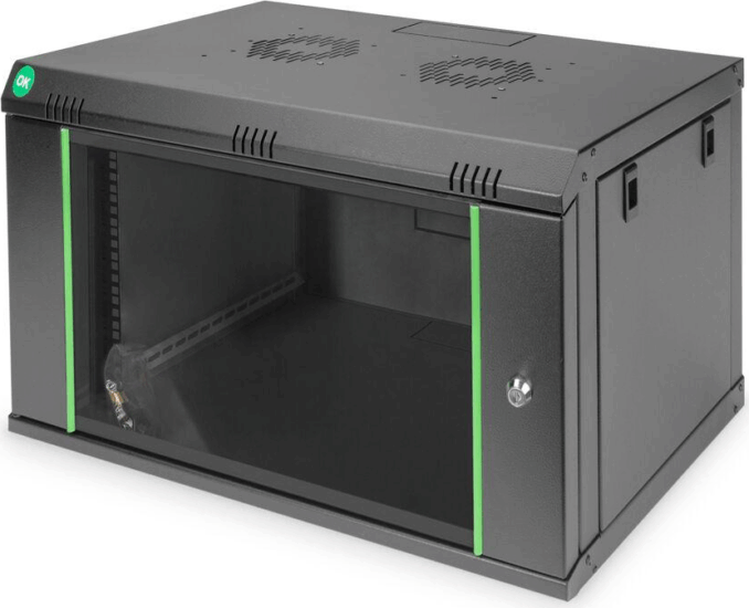 Digitus DN-19 07-U-EC-SW 19" Fali rack szekrény 7U 600x450mm - Fekete