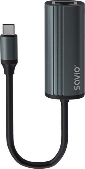 Savio AK-56 USB-C apa - RJ45 anya Adapter