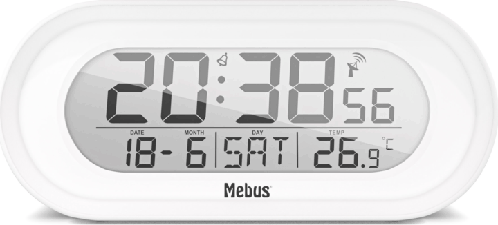 Mebus 25808 Rádióvezérelt ébresztőóra - Fehér