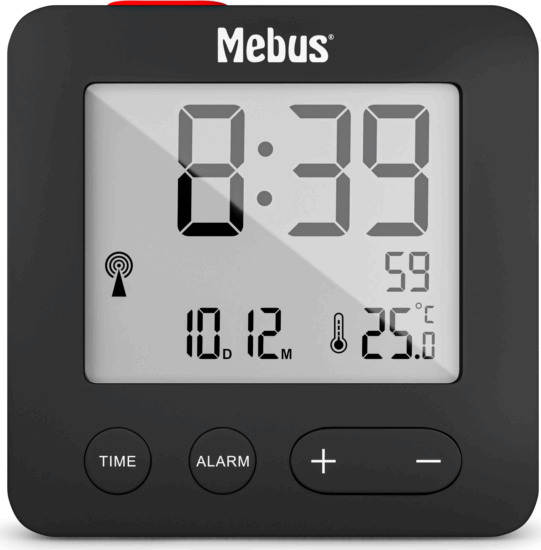 Mebus 25801 Rádióvezérelt ébresztőóra - Fekete