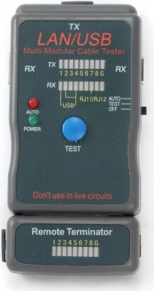 Gembird kábel teszter RJ-45,RJ-11,UTP,STP,USB AA/AB