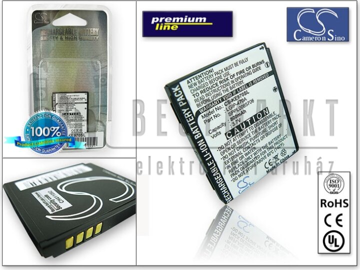 LG KU970/KE970/KF600/KF750 akkumulátor (SBPL0094902, LGIP-470A) - Li-Ion 800 mAh - PRÉMIUM LG KU970/KE970/KF600/KF750 akkumulátor (SBPL0094902, LGIP-470A) - Li-Ion 800 mAh - PRÉMIUM