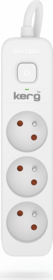 Kerg M02375 230V Elosztó 3 aljzatos 1.5m - Fehér