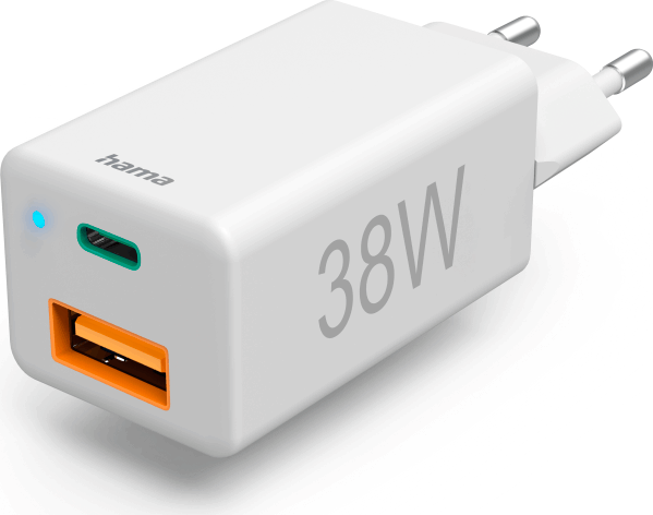 Hama FIC E3 USB-A / USB-C Hálózati töltő - Fehér (38W)