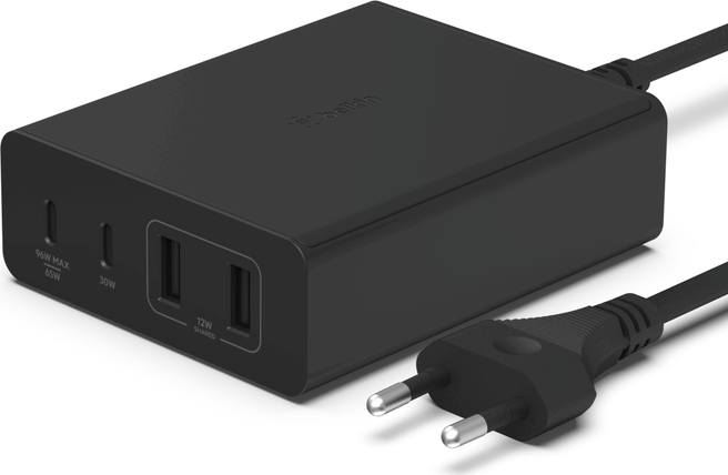 Belkin BoostCharge Pro 2x USB-C / 2x USB-A Hálózati töltő - Fekete (108W) Belkin BoostCharge Pro 2x USB-C / 2x USB-A Hálózati töltő - Fekete (108W)