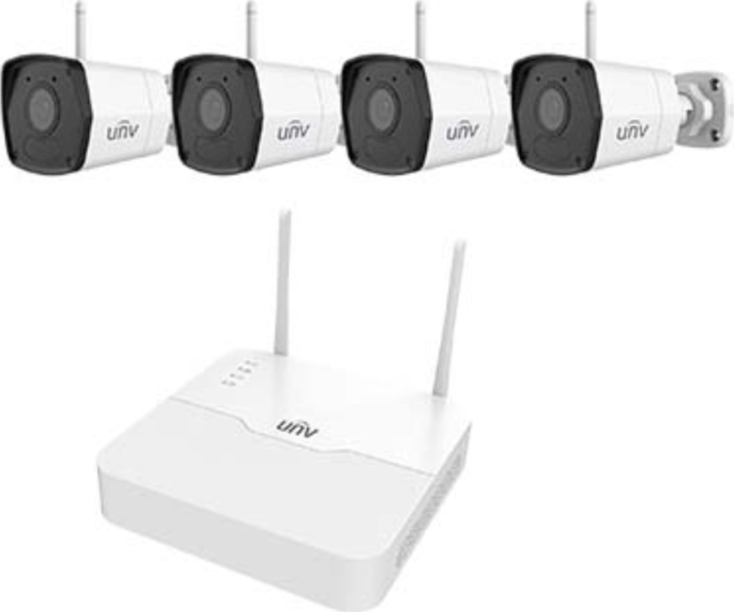 UniView WiFi Okos Kamera Rendszer (1x 4 csatornás rögzítő / 4x 4mm bullet kamera)
