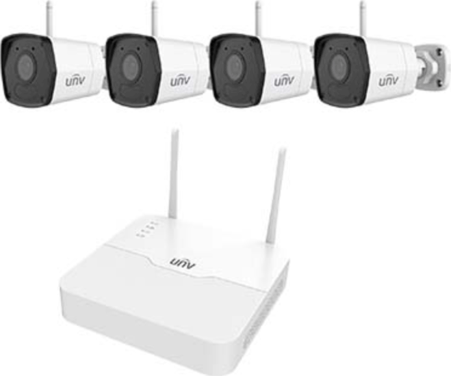 UniView Okos Kamera Rendszer (1x 4 csatornás rögzítő / 4x 2.8mm bullet kamera)