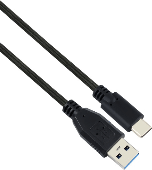 Stansson CZ-244-D USB-A apa - USB-C apa 3.2 Adat és töltőkábel - Fekete (1m)