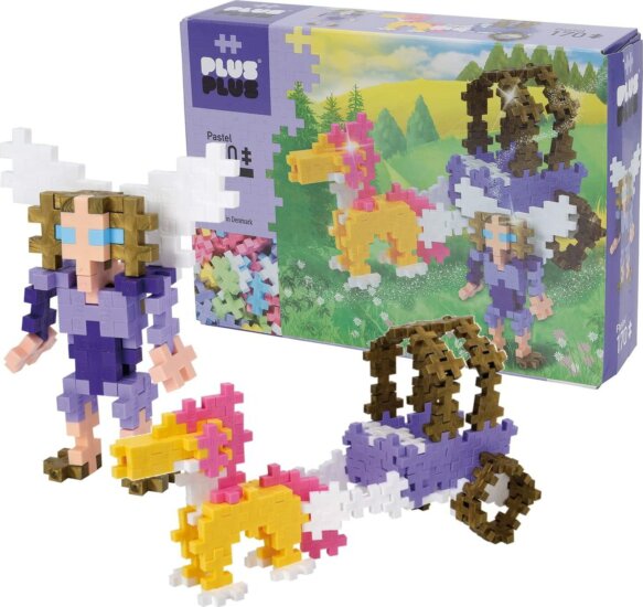 Plus-Plus Pasztellszínű lovaskocsi figura 170 darabos építőjáték