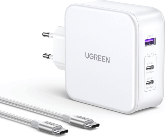 Ugreen USB-A / 2x USB-C Hálózati töltő - Fehér