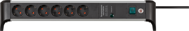 Brennenstuhl Alu-Office-Line 230V Túlfeszültség védő elosztó 6 aljzatos 3m - Fekete/Szürke
