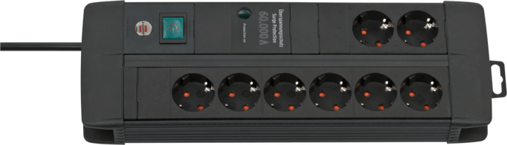 Brennenstuhl Premium-Line Túlfeszültség védő elosztó 8 aljzatos 3m - Fekete
