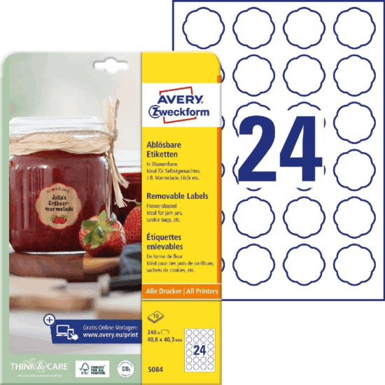 Avery Zweckform 40mm etikett tintasugaras és lézer nyomtatóhoz - (240db/csomag)